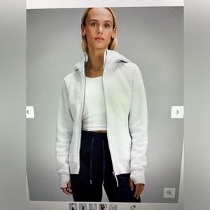 Lululemon Scuba Full Zip Hoodie- heathered ultra light grey - size 12